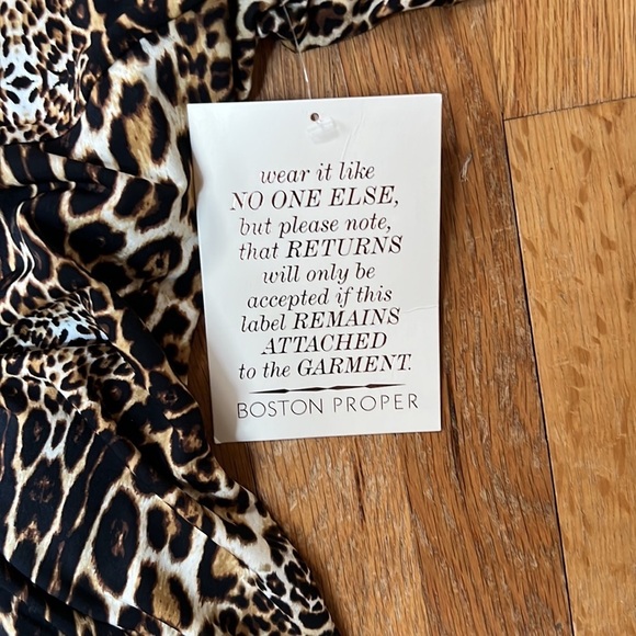 NWT Boston Proper Women Cheetah Print Long Sleeve Dress Size M - Picture 2 of 5